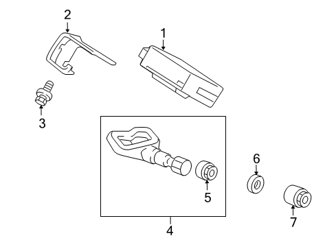 2011 Honda Accord Crosstour Tire Pressure Monitoring Tpms Unit Diagram for 39350-TP6-A01