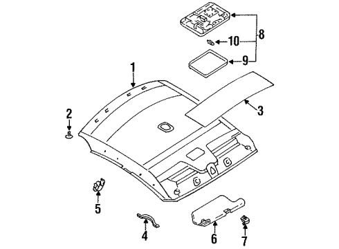 1999 Nissan Sentra Interior Trim - Roof Lamp Assembly-Room Diagram for 26410-F4301