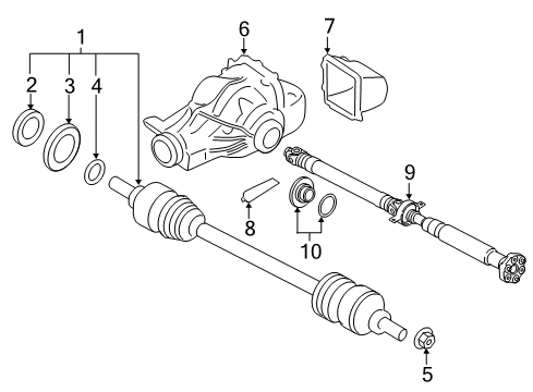 2016 BMW X4 Axle & Differential - Rear Rear Axle Drive Differential Diagram for 33107636994