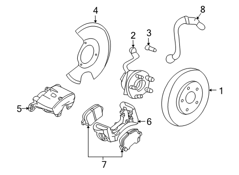 2006 Chevrolet Malibu Brake Components Brake Shoes Diagram for 19256492