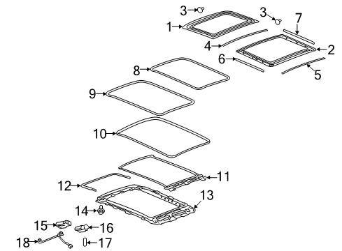 2016 Buick Envision Sunroof Sunroof Frame Diagram for 84666065