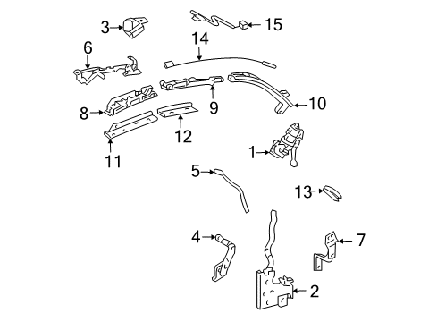 2008 Toyota Solara Convertible Top Rail Trim Diagram for 62432-06010