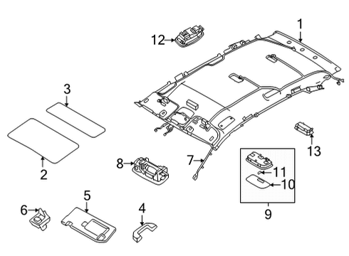 2022 Hyundai Tucson Interior Trim - Roof LAMP ASSY-ROOM Diagram for 92850-L1000-NNB