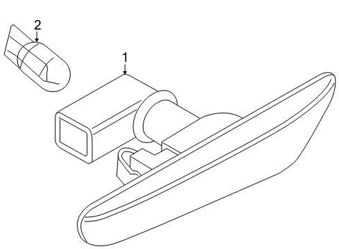 2011 BMW 128i Bulbs Additional Turn Indicator Lamp Diagram for 63137253326