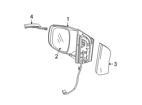 2010 Chrysler Town & Country Outside Mirrors Mirror-Outside, REARVIEW, Electric Diagram for 1JG691DTAE