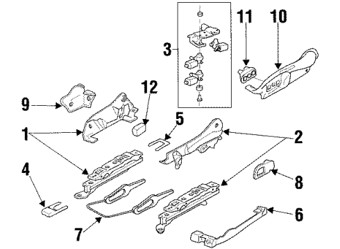 2000 Pontiac Grand Prix Seats & Track Components Switch Asm-4-Way Power Lumbar Gray Medium Dark Diagram for 16790098