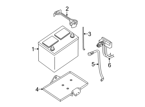 2013 Nissan Xterra Battery Rod BATT Fix Diagram for 24425-89906