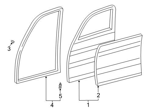 2002 Toyota Land Cruiser Front Door Lock Cylinder Diagram for 69052-60181