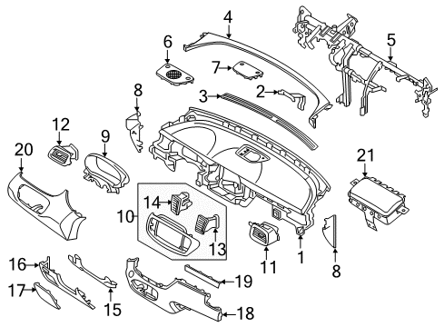 2017 Kia Sorento Instrument Panel Cover Assembly-Crash Pad Side Diagram for 84767C6000BGG