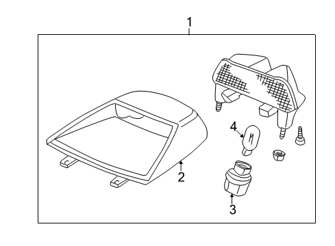 1998 Acura Integra High Mount Lamps Light Assembly, High Mount Stop (Excel Charcoal) Diagram for 34270-ST8-A12ZB