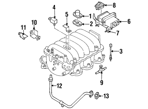 2000 Honda Passport Powertrain Control Sensor Diagram for 8-97254-681-0