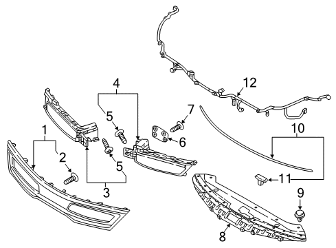 2018 Kia Optima Grille & Components Radiator Grille Assembly Diagram for 86350A8000