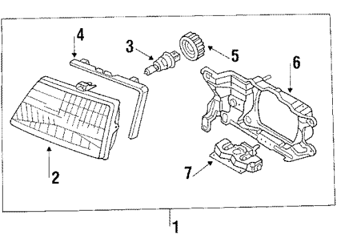 1986 Nissan Stanza Headlamps Headlamp Unit Diagram for 26064-D3400