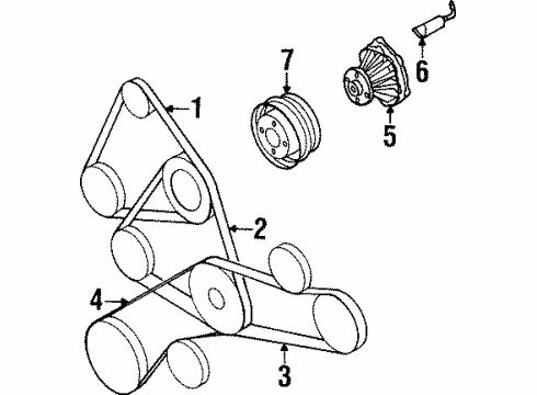 1998 Infiniti Q45 Water Pump, Belts & Pulleys Fan & Alternator Belt Diagram for A1720-6P002