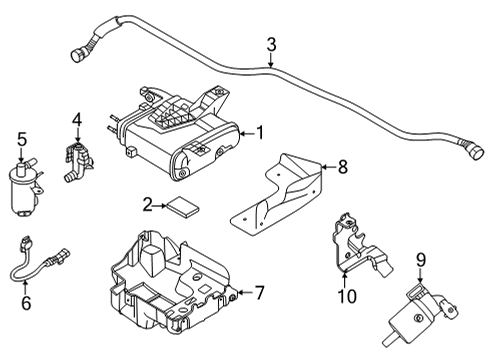 2021 Kia Seltos Emission Components Air Filter Diagram for 31453-J9000