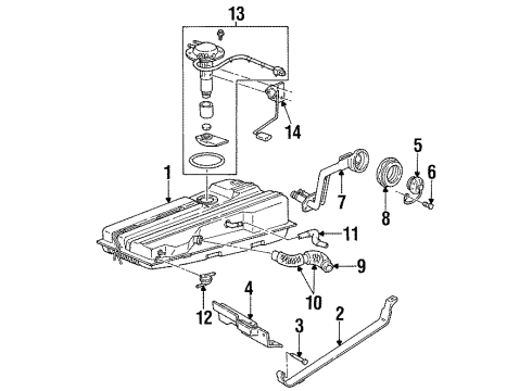 2002 Mercury Villager Fuel Supply Fuel Tank Diagram for XF5Z-9002-AA