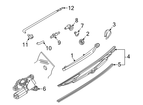 2003 BMW X5 Wiper & Washer Components Grommet Diagram for 61628244453