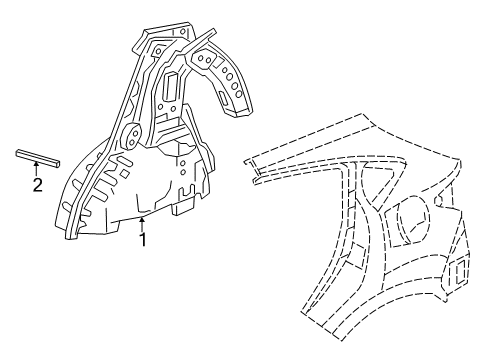 2018 Honda HR-V Inner Structure - Quarter Panel Separator L, RR W Diagram for 64712-T7A-003