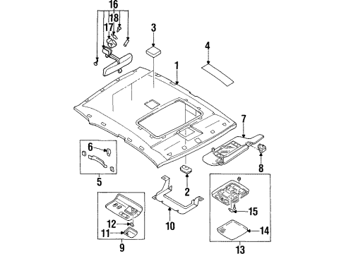 1997 Infiniti I30 Interior Trim - Roof Lamp Assembly-Map Diagram for 26430-40U02