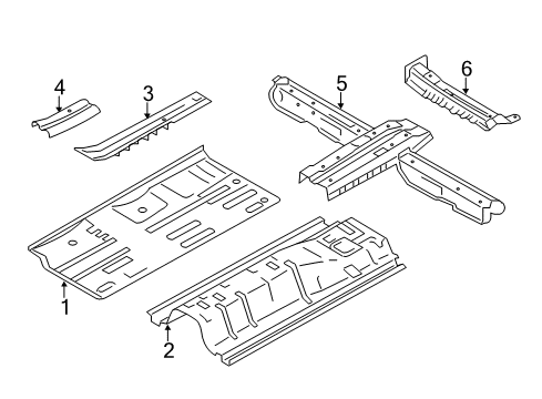 2015 Hyundai Elantra GT Pillars, Rocker & Floor - Floor & Rails Panel Assembly-Center Floor Side, R Diagram for 65120-A5000