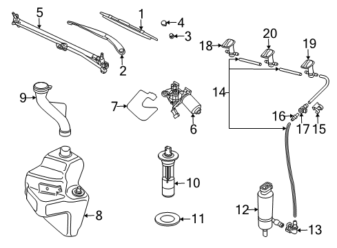 2003 Saab 9-3 Headlamp Washers/Wipers Converter & Pipe Nut Diagram for 11900429