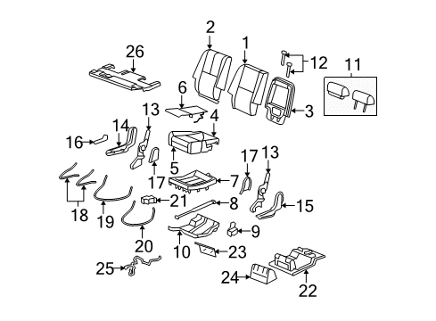 2007 GMC Yukon XL 1500 Heated Seats Outer Finish Panel Diagram for 15279619