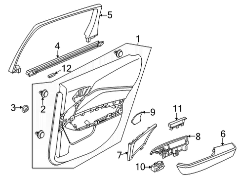 2021 Acura TLX Rear Door Panel, Driver Side (Deep Black) Diagram for 83755-TGV-A01ZA