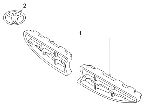 1998 Toyota Corolla Grille & Components Emblem Diagram for 75311-02050