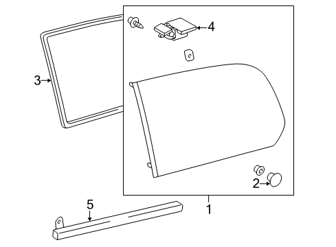 2005 Lexus LX470 Quarter Window Window Assy, Quarter, RH Diagram for 62710-60A80