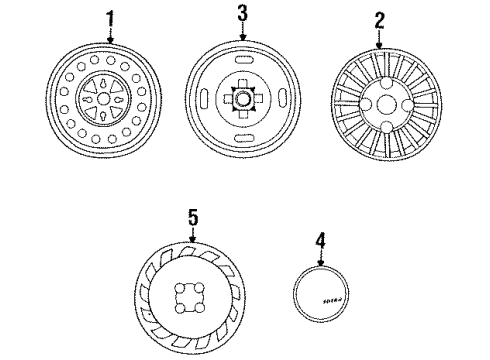 1990 Nissan Stanza Wheels & Trim Disc Wheel Cap Diagram for 40315-65E00