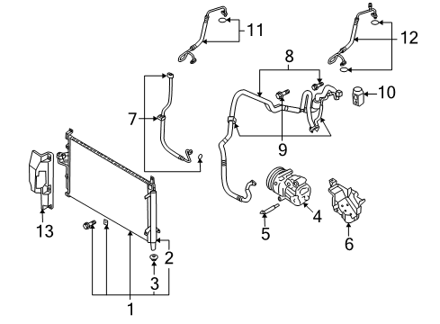2008 Hyundai Veracruz A/C Condenser, Compressor & Lines Blower Assembly-CONDENSOR Diagram for 97730-3J100