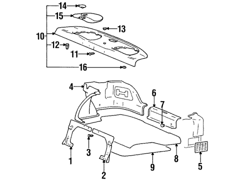 1996 Hyundai Elantra Interior Trim - Rear Body Cover Assembly-Partition, RH Diagram for 85785-29100-LG
