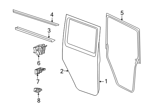 2021 Jeep Wrangler Door & Components Seal-C-Pillar Belt Body Side Diagram for 68272330AC