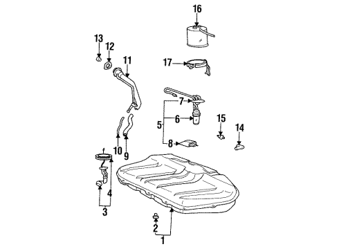 1992 Hyundai Elantra Emission Components Valve Assembly-EGR Diagram for 28450-32710