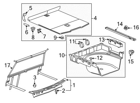 2014 Cadillac CTS Interior Trim - Rear Body Rear Panel Trim Diagram for 20907959