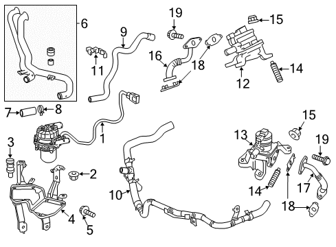 2011 Toyota Tundra Emission Components Rear Brace Nut Diagram for 90178-A0048