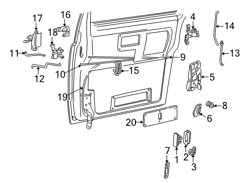 1994 Chevrolet Astro Side Door Cylinder Kit, Front Side Door Lock (Uncoded) Diagram for 12545712