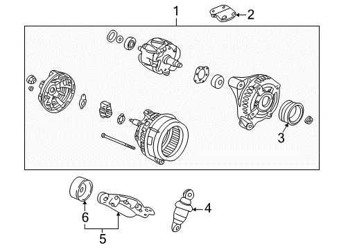 2003 Honda Odyssey Alternator Tensioner, Auto Diagram for 31180-P8F-A02