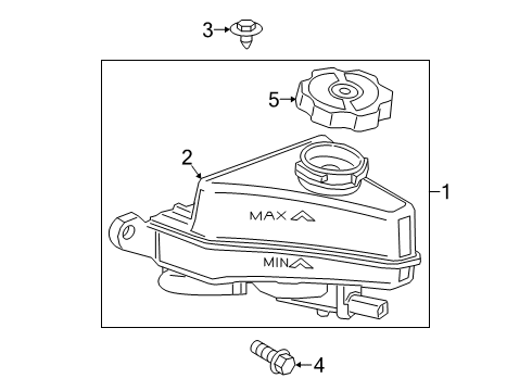 2022 Cadillac XT4 Dash Panel Components Reservoir Assembly Diagram for 84894475