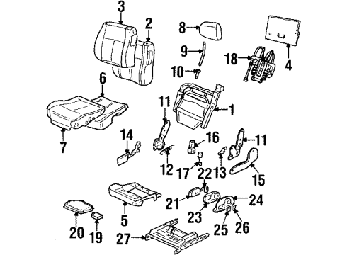 2003 Oldsmobile Aurora Front Seat Components Panel, Driver Seat Cushion Inner Finish *Neutral Diagram for 16817499