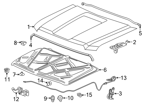 2018 GMC Sierra 1500 Hood & Components Insulator Diagram for 84110494