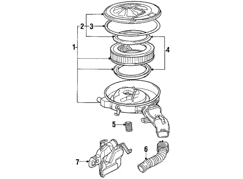 1984 Toyota Celica Air Inlet Hose, Air Cleaner Diagram for 17881-35010