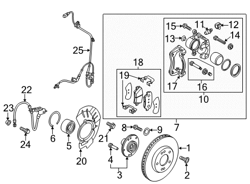 2015 Kia Soul Front Brakes Front Brake Assembly, Right Diagram for 58130B2000
