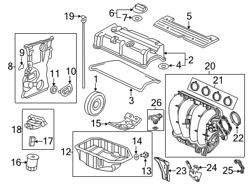 2013 Honda CR-V Powertrain Control Cover, Chain Case Diagram for 11412-R40-A00