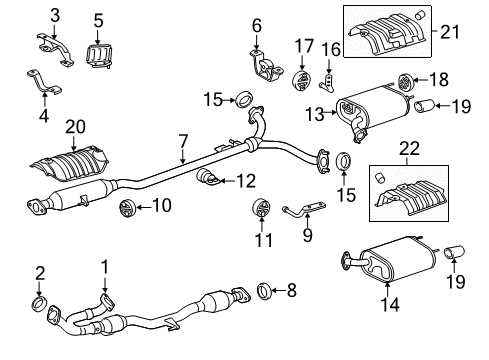 2014 Lexus ES350 Exhaust Components Exhaust Tail Pipe Assembly, Left Diagram for 17440-31150