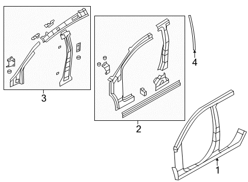 2007 Jeep Patriot Uniside WEATHERSTRIP-B Pillar CUTLINE Diagram for 5115760AC