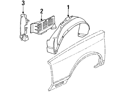 1985 Chevrolet Celebrity Splash Shields Panel-Front Wheelhouse-RH Diagram for 14032286