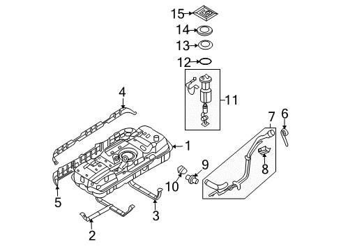 2006 Kia Sedona Fuel Supply Neck Assembly-Fuel Filler Diagram for 310304D700