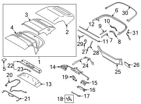 2022 BMW Z4 Top Cover & Components Covering Cap Diagram for 51181823474