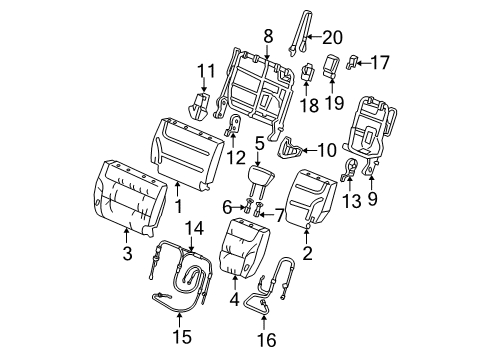 2007 Honda Odyssey Rear Seat Components Garnish, RR. Seat Lock Lever *G64L* (OLIVE) Diagram for 82242-SHJ-A01ZA